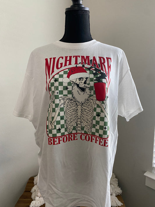 Nightmare Before Coffee Christmas Tshirt