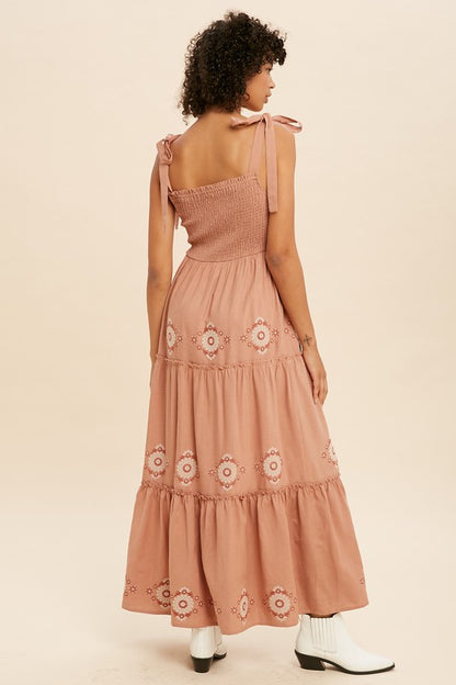 Peachy Queen Tie Strap Maxi Dress